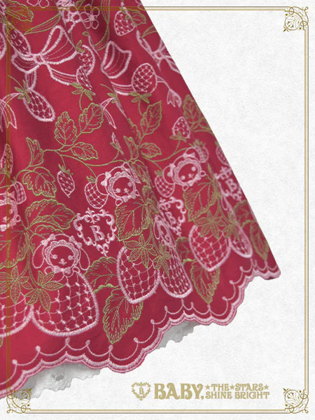 B48OJ206 Kumya-chan’s Strawberry Garden Embroidery Jumperskirt Ⅱ