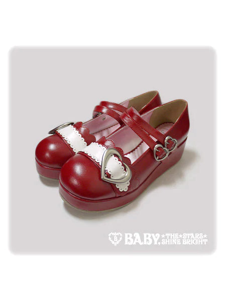 B48SH808 Heart Buckle Shoes