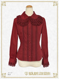 B49BL451 Double Collar Pin-tucked Sleeve Blouse