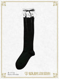 B49SC819 Ribbon Lace Knee Socks