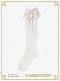 B49SC819 Ribbon Lace Knee Socks