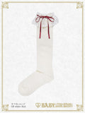 B49SC819 Ribbon Lace Knee Socks