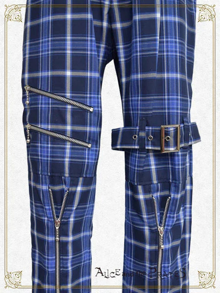 P21PT606 Blaine Claw Tartan Check Bondage Pants