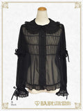 B50BL408 Detachable Sleeves Babydoll Chiffon Blouse