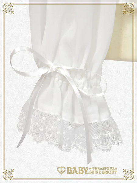 B50BL408 Detachable Sleeves Babydoll Chiffon Blouse