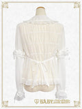 B50BL408 Detachable Sleeves Babydoll Chiffon Blouse