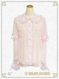 B50BL408 Detachable Sleeves Babydoll Chiffon Blouse