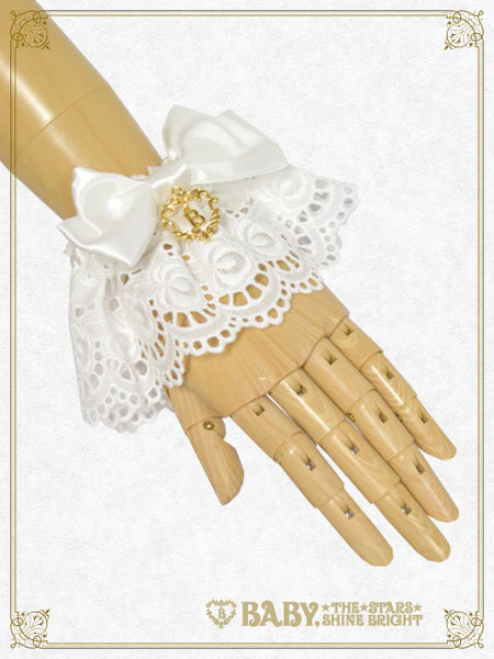 B50CF025 Satin Ribbon Cotton Lace Cuffs