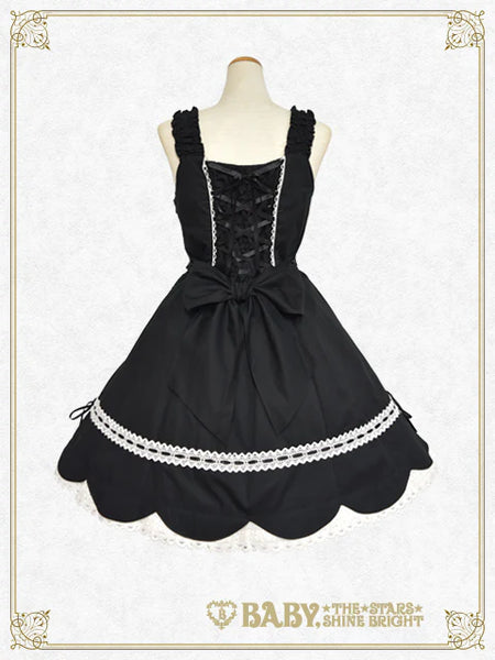 B47JS248 Scallop Hem Jumperskirt