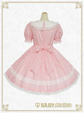 B47OP321 Berry♡Stripe Café Onepiece Dress