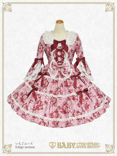 B47OP328 Sugar Bouquet～Maiden's Eternal Longing～Princess Sleeve Onepiece Dress