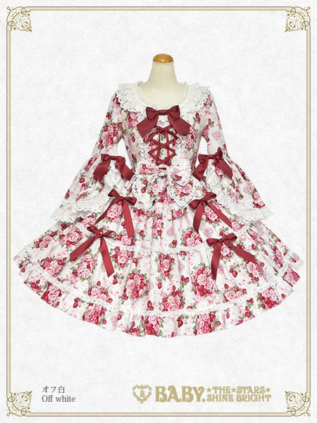 B47OP328 Sugar Bouquet～Maiden's Eternal Longing～Princess Sleeve Onepiece Dress