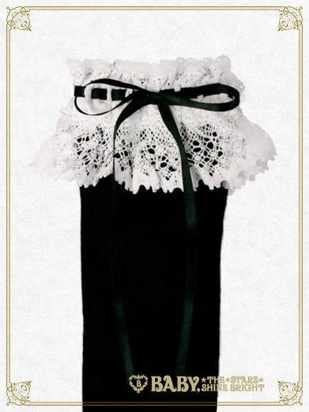 B47SC821 Ribbon Lace Knee High Socks