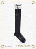 B48SC833 Ribbon Loop Lace Over Knee Socks