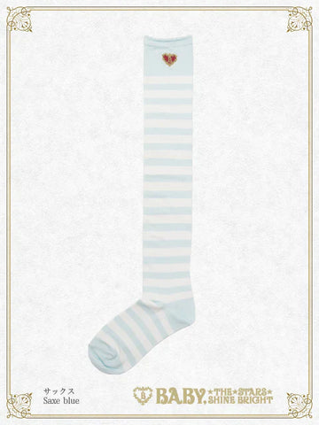 B48SC826 Princess Drop Embroidery Border Over Knee Socks