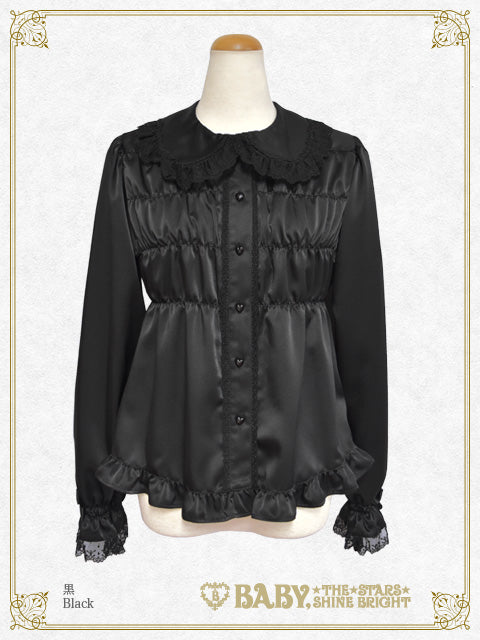 B48BL417 Satin Babydoll Blouse – BABY, the Stars Shine