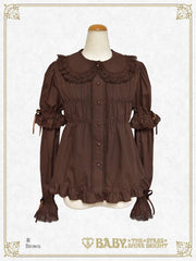 B48BL430 Detachable Sleeves Babydoll Blouse