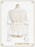 B48BL430 Detachable Sleeves Babydoll Blouse