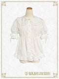 B48BL430 Detachable Sleeves Babydoll Blouse