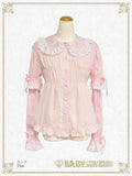 B48BL430 Detachable Sleeves Babydoll Blouse