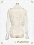 B48BL444 Double Collar Pin-tucked Sleeve Blouse