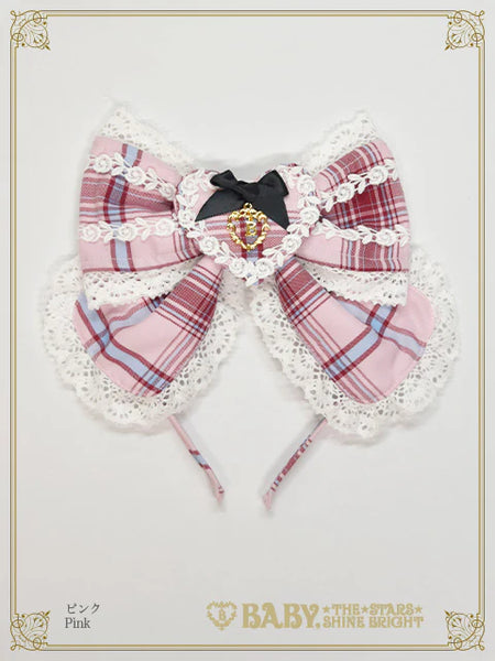 B48HA724 Sweet Wing Tartan Check Headbow