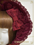 B48HA728 Velveteen Torchon Lace Full Bonnet