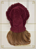 B48HA728 Velveteen Torchon Lace Full Bonnet