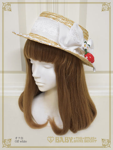 B48HA970 Kumya-chan and Swing Strawberry Boater Hat