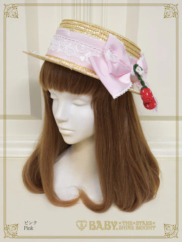 B48HA970 Kumya-chan and Swing Strawberry Boater Hat