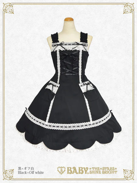 B49JS227 Scallop Hem Jumperskirt