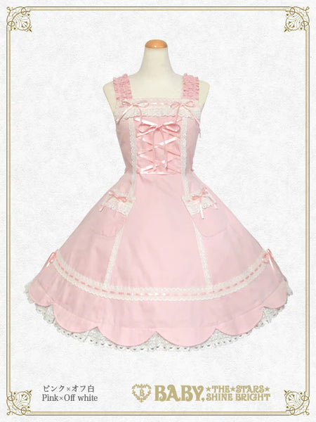 B49JS227 Scallop Hem Jumperskirt