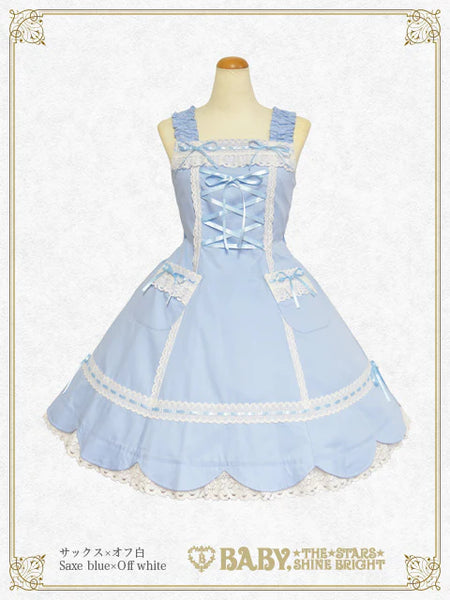 B49JS227 Scallop Hem Jumperskirt