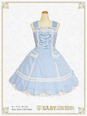 B49JS227 Scallop Hem Jumperskirt