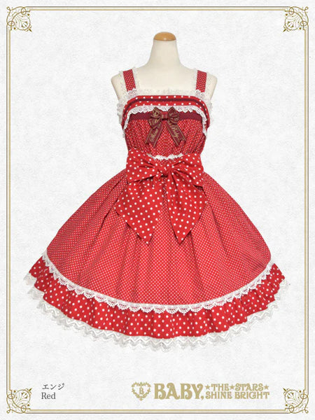 B48JS223 Dot Baby Ribbon Jumperskirt