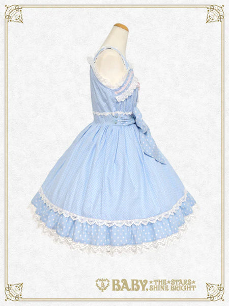 B48JS223 Dot Baby Ribbon Jumperskirt