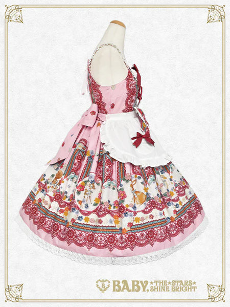 B48OJ214 Pastoral Decoration Palette Apron Jumperskirt