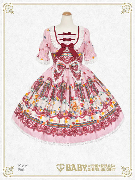 B48OP340 Pastoral Decoration Palette Onepiece Dress