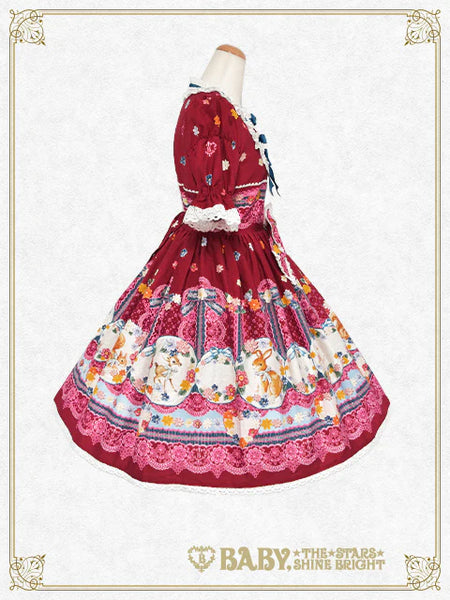 B48OP340 Pastoral Decoration Palette Onepiece Dress