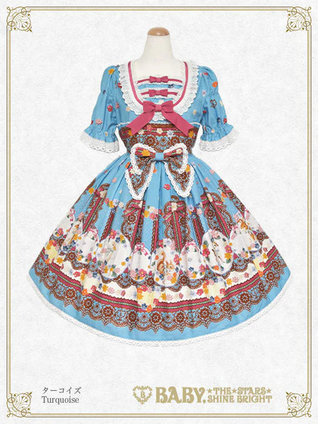 B48OP340 Pastoral Decoration Palette Onepiece Dress