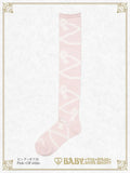 B48SC835 Lace Up Ribbon Over Knee Socks