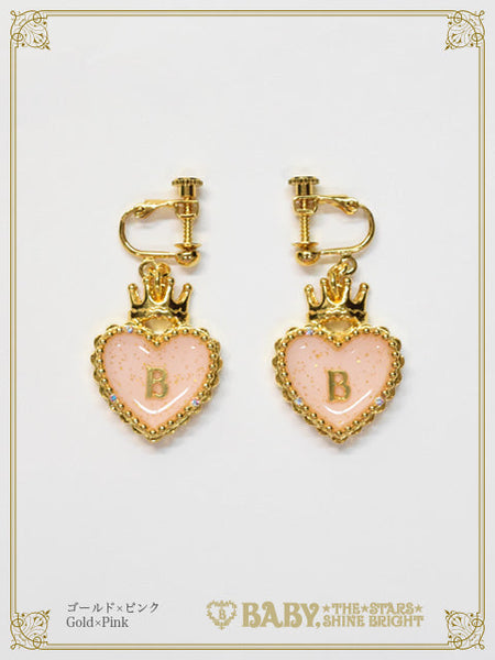 B49AC074 Heart Trump Clip-on Earrings