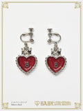 B49AC074 Heart Trump Clip-on Earrings