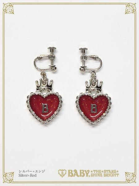 B49AC074 Heart Trump Clip-on Earrings