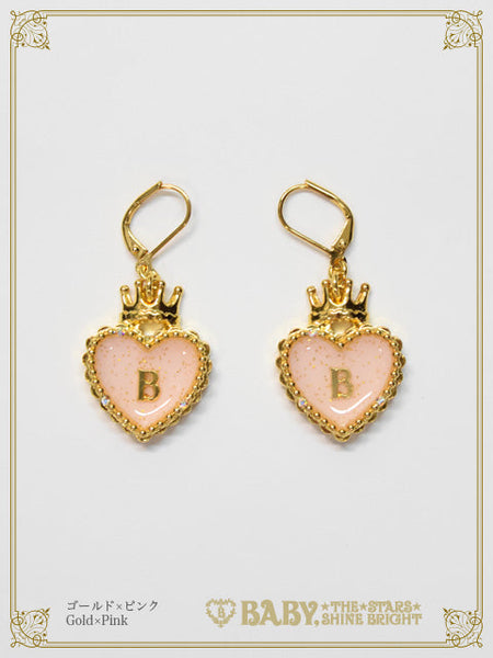 B49AC075 HEART TRUMP Pierced Earring