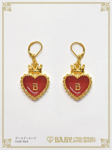 B49AC075 HEART TRUMP Pierced Earring