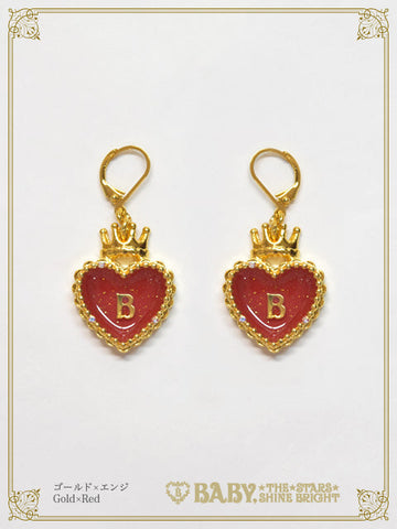 B49AC075 HEART TRUMP Pierced Earring
