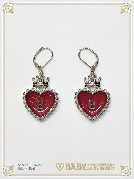 B49AC075 HEART TRUMP Pierced Earring