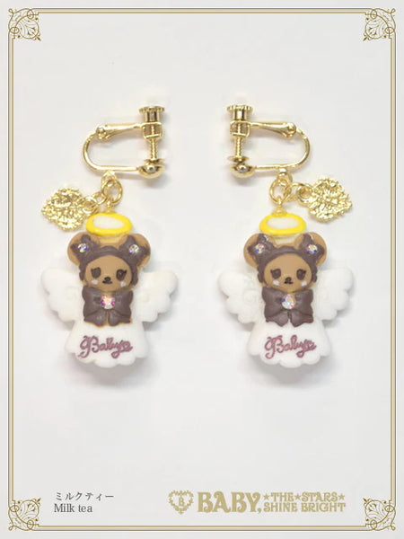 B49AC088 Christmas Angel Kumya Clip-on Earrings