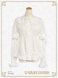 B49BL411 Detachable Sleeves Babydoll Blouse